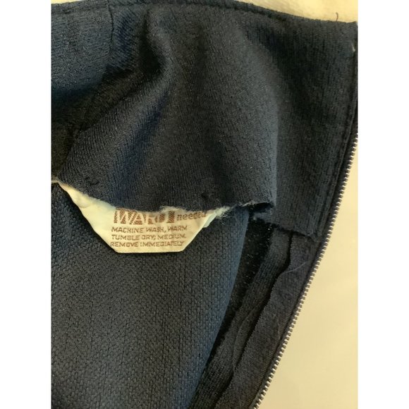 1960's-70's Montgomery Ward Navy & White Dagger Collar Dress - Picture 7 of 10